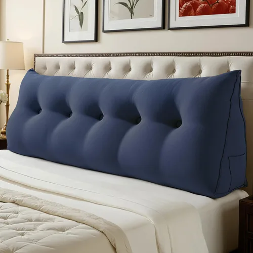 Vista 31 de WOWMAX Almohada ergonómica para cabecero para cama de tamaño matrimonial, almohadas tapizadas multifuncionales para cabecero, tableros portátiles