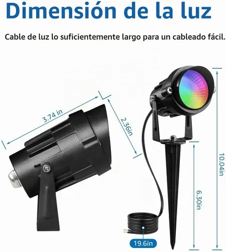 Vista 4 de SUNVIE Luces de paisaje RGB de bajo voltaje que cambian de color, paquete