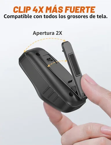 Vista 7 de Altavoz Bluetooth portátil, mini altavoz con clip, altavoz portátil inalámbrico con micrófono integrado, llamadas manos libres, regalos de artilugio