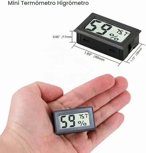 Vista 2 de Goabroa Mini termómetro higrómetro digital medidor de humedad para interiores con sensor de temperatura Fahrenheit (℉)