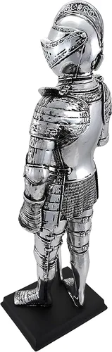 Vista 3 de Veronese Design Armadura medieval de caballero en armadura con acabado plateado