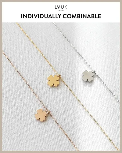 Vista 6 de LUUK LIFESTYLE Collares de acero inoxidable para mujer con colgante, tarjeta de joyería de moda con frase de felicidad, amuleto de la suerte, regalo
