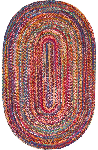 Vista 8 de nuLOOM Tammara - Alfombra bohemia trenzada a mano, ovalada de 4 x 6 pies, multicolor