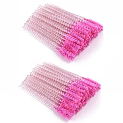 Vista 8 de 50 varitas desechables de silicona para pestañas – Cepillos de extensión de cejas y pestañas, separador de peine, herramienta de microblading