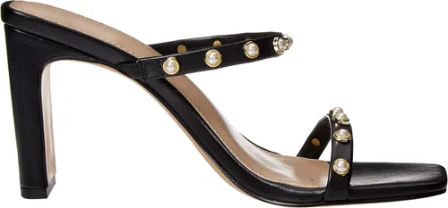Vista 7 de The Drop Sandalias Avery de tacón alto con dos correas y punta cuadrada para mujer