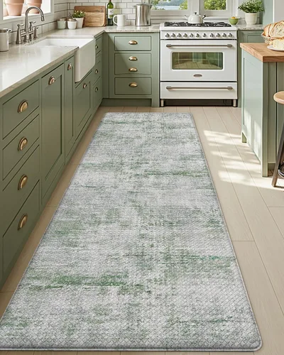 Vista 18 de DEXI Alfombrillas de cocina acolchadas antifatiga 23 x 86 pulgadas, color Azul