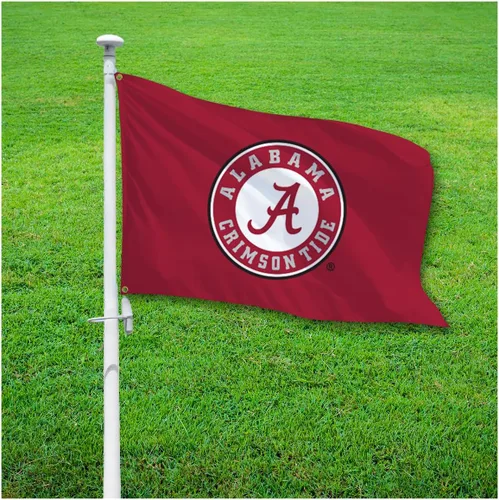 Vista 6 de Banderas con logotipo de la Universidad de Alabama Football Crimson Tide Circle A, de 12 x 18 pulgadas, nailon 200D impreso de doble capa con ojales
