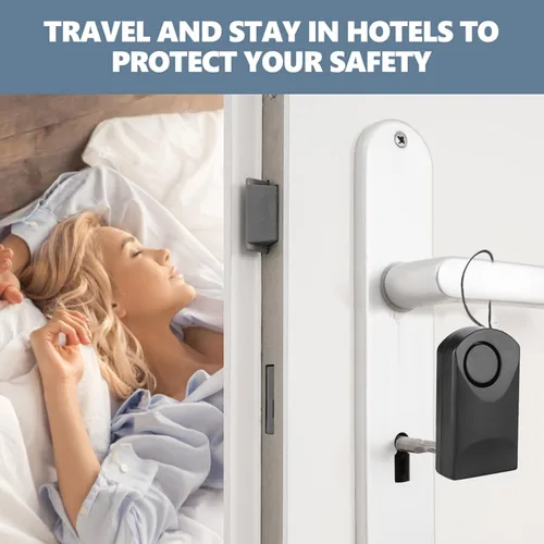 Vista 5 de Alarmas de puerta para tu hogar 120 dB sensor táctil antirrobo alarma de seguridad perilla de puerta