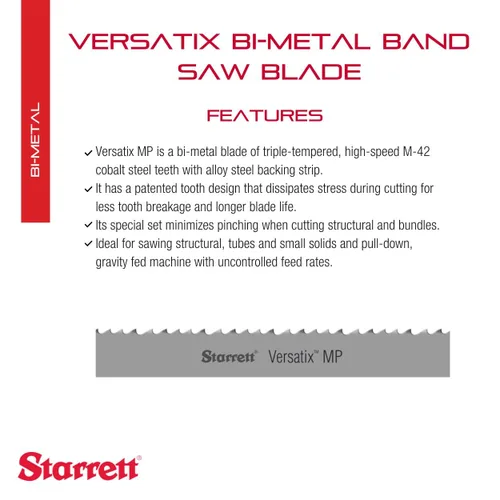 Vista 2 de Starrett Versatix MP 99210-06-03 - Hoja de sierra de cinta bimetálica