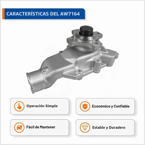 Vista 5 de MACEL AW7164 Bomba de agua con junta compatible con [4.0L L6 solamente] Jeep Grand Cherokee 1999-2004, Jeep TJ 2000-2006, Wrangler