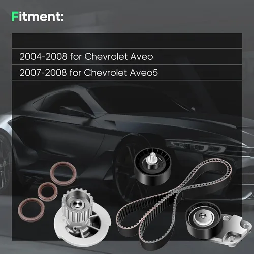 Vista 3 de Scitoo Kit de bomba de agua con correa dentada para Chevrolet AVEO5 1.6L DOHC L4 16V TBK335 TS26335 Complete water pump kit 2004-2011 for