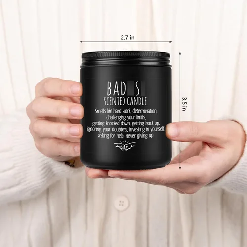 Vista 4 de LEADO Vela perfumada, regalos de felicitación, velas inspiradoras para mujeres, hombres, amigos, nuevo trabajo, promoción, regalos de sobriedad