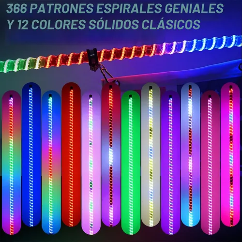 Vista 2 de Nilight Luz LED para látigo, 1 antena COB RGB de 2 pies con base de resorte, aplicación Bluetooth y control remoto, patrones de persecución