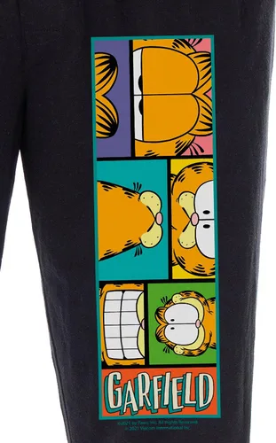 Vista 3 de Garfield Pajama Pants Men's Adult Cartoon Cat Grid Loungewear Sleep Pants