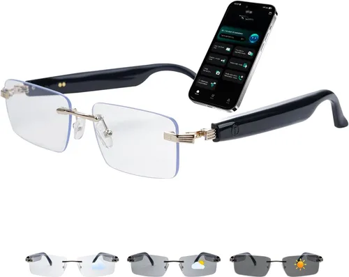 Vista 9 de Lentes inteligentes de traducción AI para hombres y mujeres, lentes que cambian de color, lentes de traducción en tiempo real, traducción de fotos