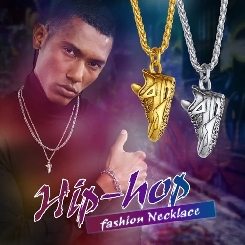 Vista 3 de Richsteel Necklaces for Men Women FootballBasketballBoxing GlovesShoes Pendant Stainless Steel Hip Hop Sports Fan Jewelry