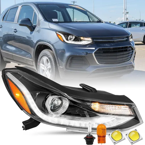 Vista 17 de SOCKIR Conjunto de faros delanteros Compatible con 2017-2022 Chevy TRAX sin DRL LED, no proyector, halógeno de reemplazo estilo OE, lámparas