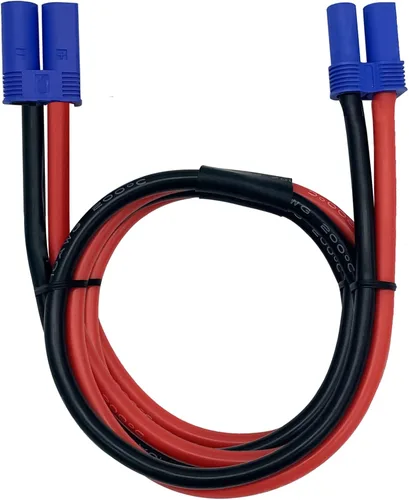 Vista 2 de EC5 conector macho a EC5 hembra Cable de extensión de cable RC Adaptador 10awg para cargador de batería de avión RC (1M/3.3FT)