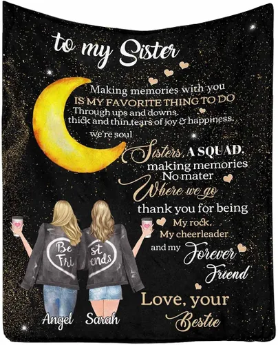 Vista 28 de Regalos de cumpleaños para mujeres, manta de amistad personalizada con tus fotos, manta personalizada con mis propias imágenes para hermanas