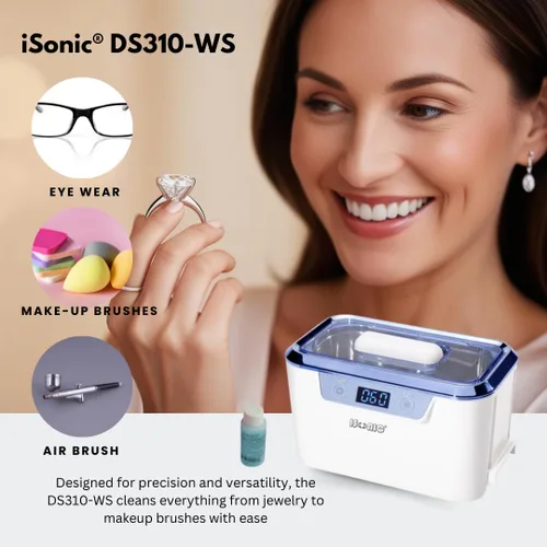 Vista 4 de iSonic® DS310-WS Miniaturized Limpiador Ultrasónico Comercial con SS. Juego de soporte para vasos de precipitados para joyas, herramientas