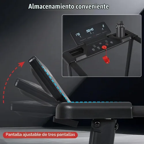 Vista 7 de Merax Cinta de correr con 8% de inclinación, cintas de correr plegables de 3.0 HP para el hogar, almohadilla para caminar de 10 MPH con barra