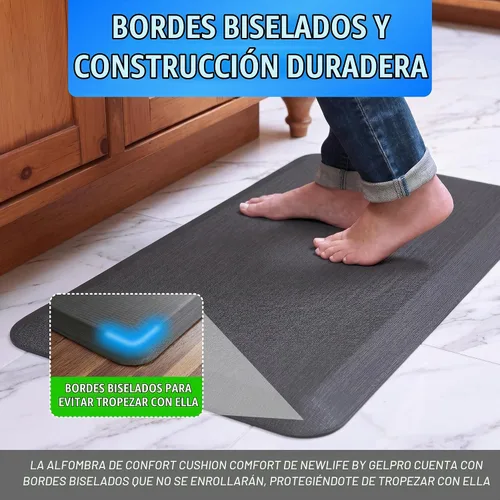 Vista 4 de NewLife de GelPro Alfombrilla de cocina antifatiga con cojín de espuma ergonómica, acolchada, resistente a manchas, impermeable, antideslizante