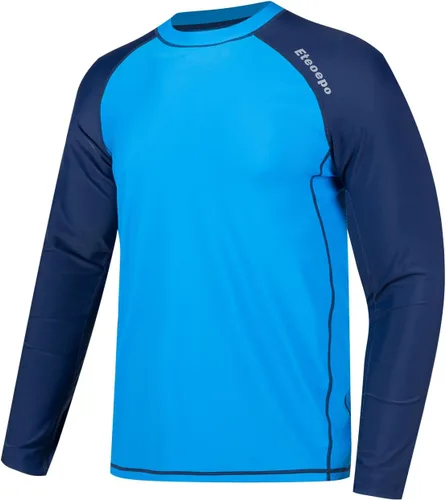 Vista 3 de Camiseta de natación de manga larga y corta para hombre, protección solar UPF 50+