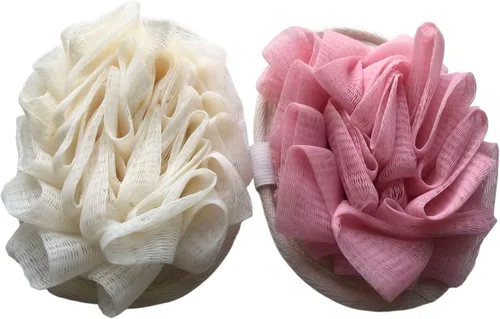 Vista 3 de 2 esponjas de esponja natural de viaje, mini esponja de esponja rosa de viaje, esponja ecológica orgánica con mano, esponja suave y sensible