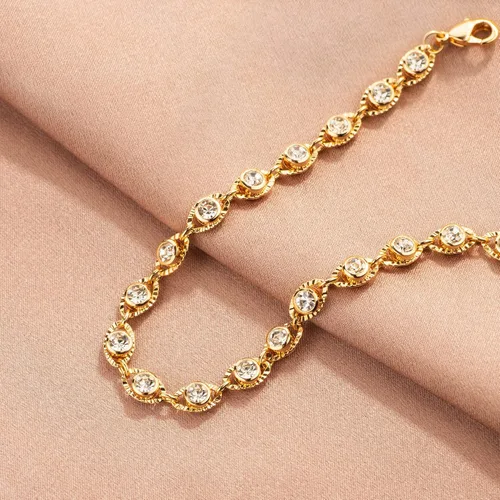 Vista 4 de BENEIGE - Pulsera para mujer, chapada en oro de 14 quilates, cuentas de satélite, perlas ovaladas, cadena con dijes en capas, hecha a mano