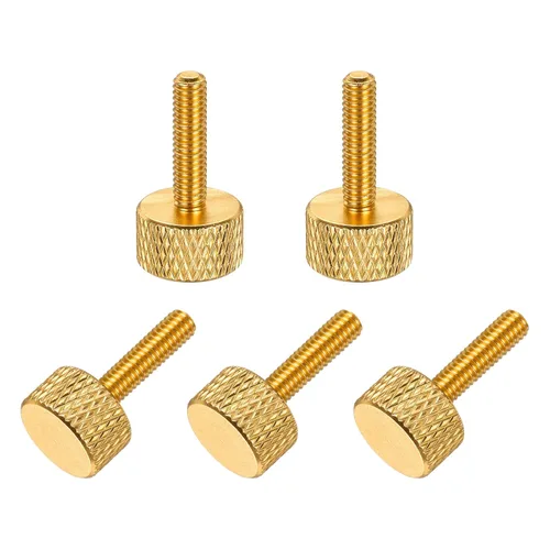 Vista 7 de MECCANIXITY 5 piezas M6x14mm Tornillos de pulgar estriado de cabeza plana, pernos de rosca completa de aleación de aluminio sólido para carcasas