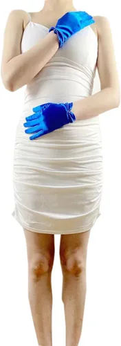 Vista 15 de Vestido de novia de satén para mujer, fiesta de ópera, guantes de los años 20, guantes hasta la muñeca