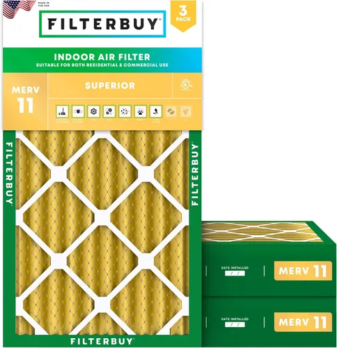 Vista 14 de Filterbuy Filtro de aire MERV 11 de 8 x 14 x 1 pulgadas para defensa de mascotas y alergias (paquete de 3), filtros electrostáticos plisados