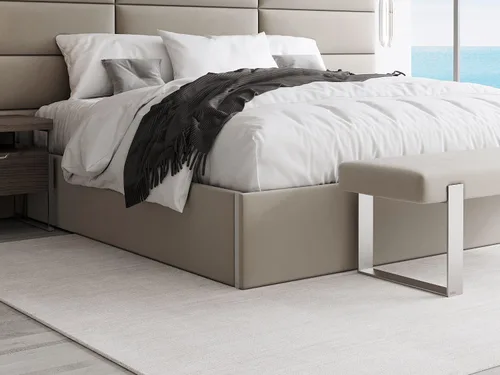 Vista 12 de VANT Cama de plataforma tapizada, tamaño Queen, color beige Boucle, marco de cama de fácil montaje, no necesita somier, base para un apoyo óptimo