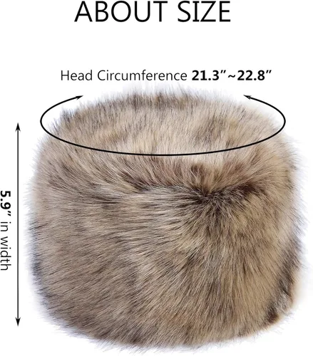 Vista 4 de Soul Young - Gorro de invierno de piel sintética para mujer, estilo ruso, cossak