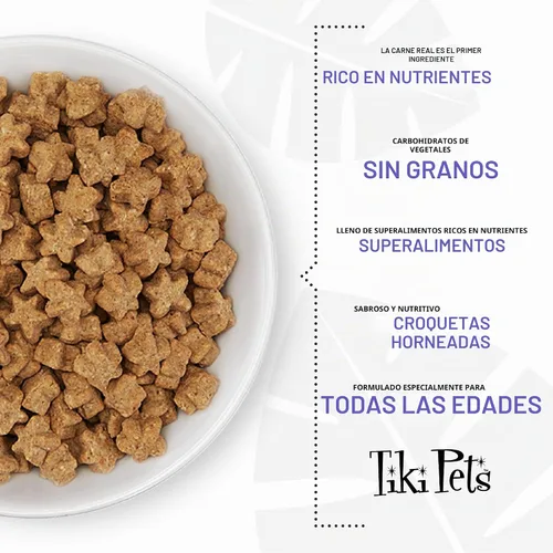 Vista 3 de Tiki Dog Born Carnivore - Alimento seco para perros, pollo, guisantes y lentejas, bolsa de 3.5 libras