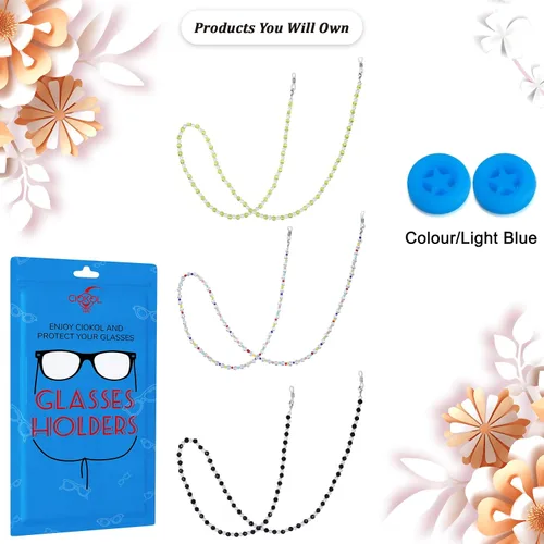Vista 6 de Cadena multifuncional para gafas elegante soporte para gafas, collar y cordón para máscara para mujeres de moda