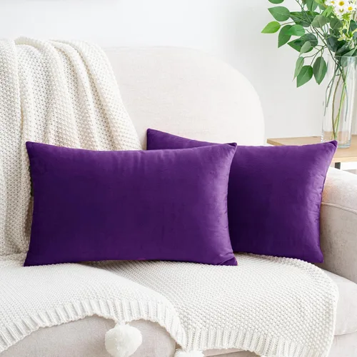 Vista 33 de HWY 50 fundas de almohada decorativas de terciopelo sólido para sofá, sala de estar. Ambar