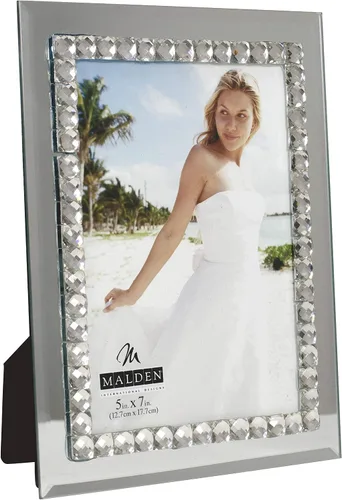 Vista 2 de Malden International Designs - Marco de fotos de cristal con joyas (5 x 7 pulgadas)