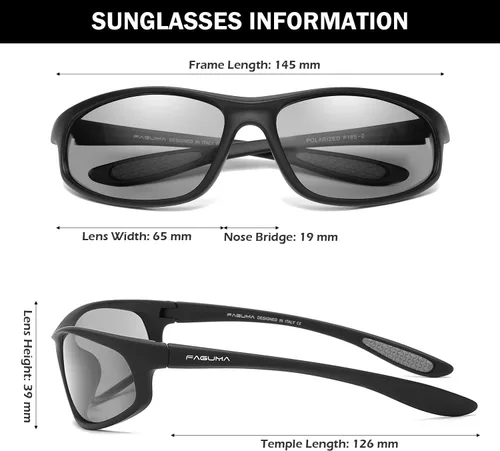 Vista 18 de Gafas de sol deportivas polarizadas para hombres, ciclismo, conducción, pesca, protección UV400