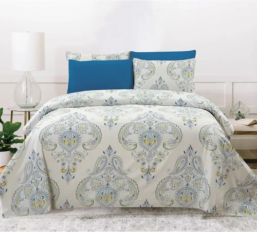 Vista 6 de Lujoso juego de sábanas de microfibra sin arrugas, combina elegancia y comodidad, transforma tu espacio de sueño en un oasis sereno y elegante