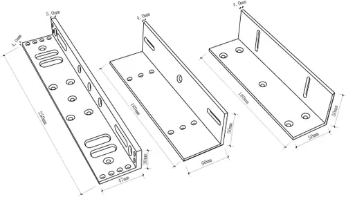 Vista 5 de COUNS Soporte Z y L para 600lbs Holding Force Cerradura magnética eléctrica Control de acceso de puerta de cierre automático, plateado