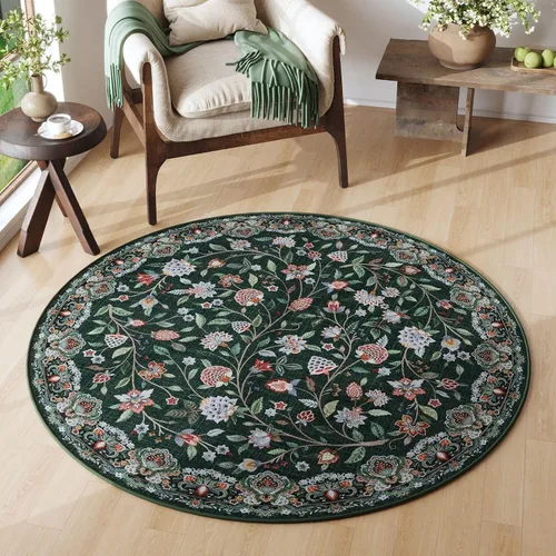 Vista 31 de Rugcomf Alfombra vintage de cachemira de 2 pies 7 x 8 pies, lavable a máquina, antideslizante, alfombra floral de pelo bajo para cocina, lavandería