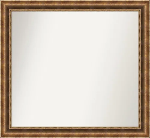 Vista 733 de Amanti Art Espejo de pared personalizado no biselado (25 x 25 pulgadas), marco de bronce acentuado, varios tamaños personalizados, espejo de baño