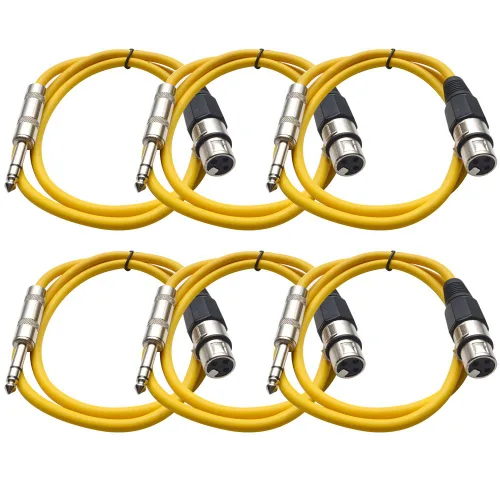 Vista 16 de Seismic Audio - SATRXL-F2-6 Paquete de cable de conexión XLR negro de 2 pies XLR hembra a 1/4" TRS