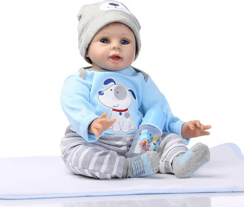Vista 2 de iCradle Muñeca realista de 18 pulgadas y 17.7 in Reborn Baby Doll de silicona suave para niños de 3 años en adelante