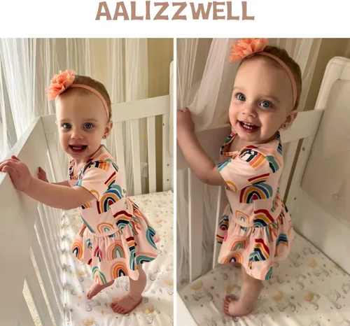 Vista 2 de Aalizzwell Vestido tipo body para bebé recién nacido