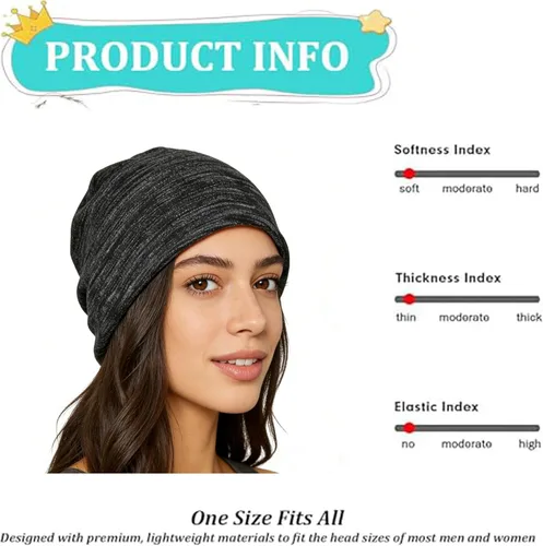 Vista 2 de Amerthing Sombrero Faraday,Gorro de fibra de plata Faraday Slouch,Gorra de protección tejida