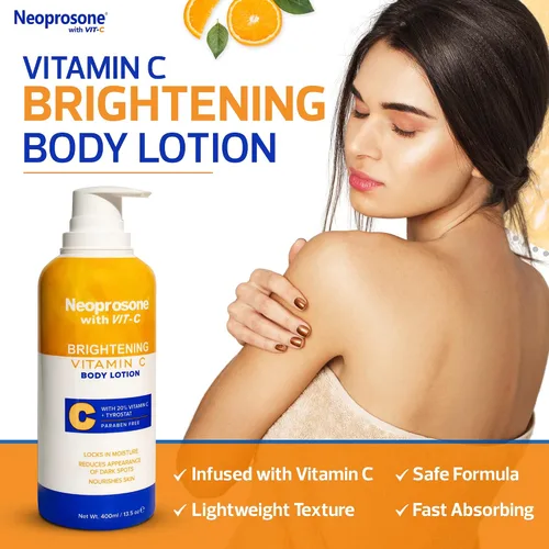 Vista 3 de Neoprosone Loción corporal iluminadora – 13.5 onzas líquidas / 13.5 fl oz – Formulada para desvanecer manchas oscuras en codos, rodillas, cuello