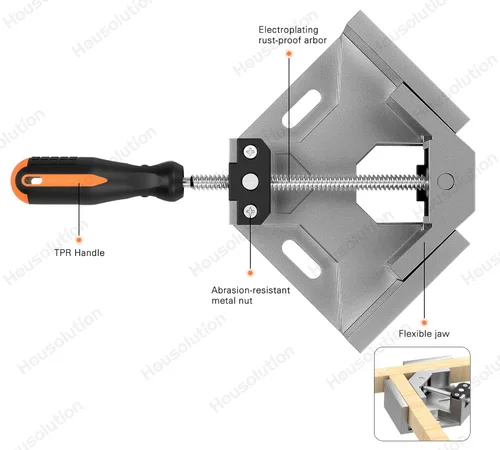 Vista 7 de Housolution Abrazadera de ángulo recto, [2 PACK] Aleación de aluminio de 90