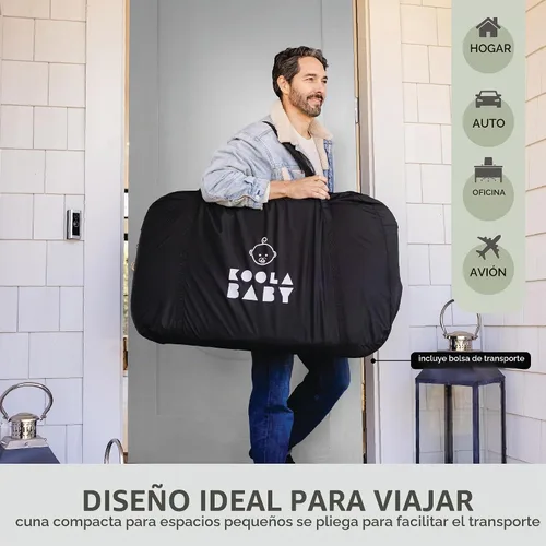 Vista 7 de KoolerThings 3 en 1 cuna/moisés para bebé, cama junto a la cama y parque infantil, fácil de plegar y portátil (Negro) - KoolaBaby (cuna de malla)